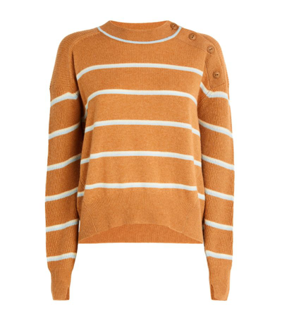 Shop Rag & Bone Striped Cashmere Sweater In Brown