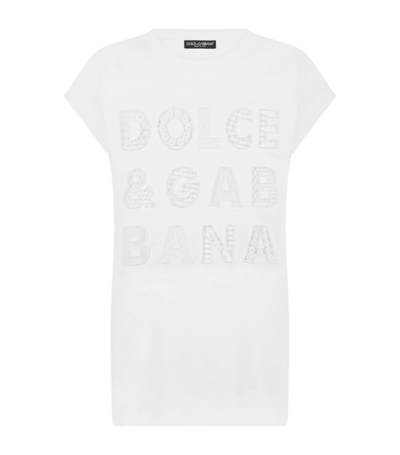 Shop Dolce & Gabbana Logo Cut-out Sleeveless T-shirt In Multi