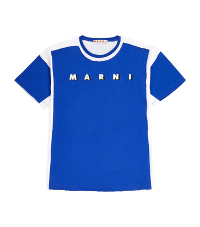 Shop Marni Graphic Logo T-shirt (4-14 Years) In Blue