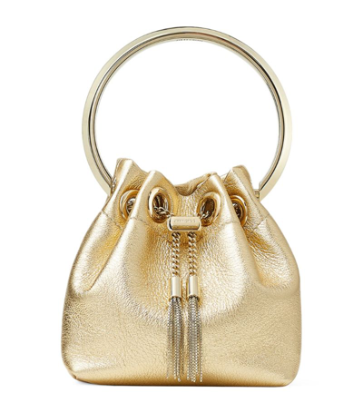 Shop Jimmy Choo Micro Bon Bon Top-handle Bag In Gold