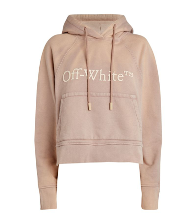 Shop Off-white Cropped Laundry Hoodie In Nude