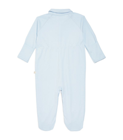 Shop Marie-chantal Angel Wing Sleepsuit With Mittens (0-12 Months) In Blue