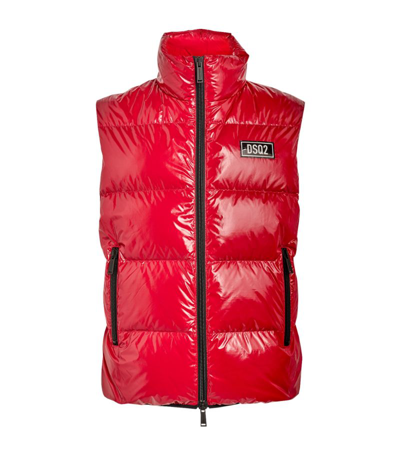 Shop Dsquared2 Logo Plaque Gilet In Red