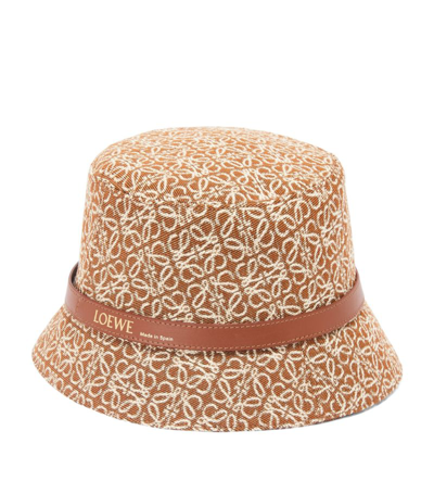 Shop Loewe Anagram Bucket Hat In Brown