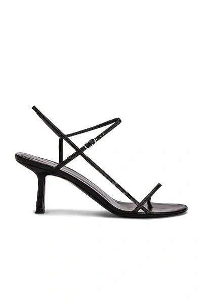 The Row Bare Mid-heel Leather Slingback Sandals In Black