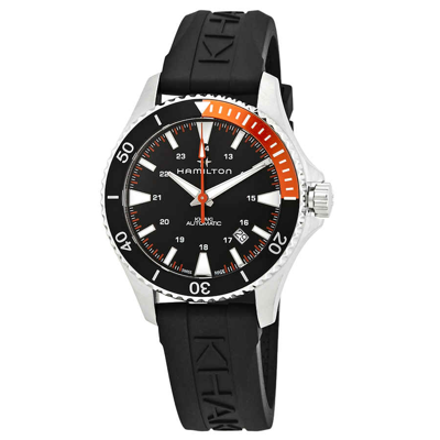 Shop Hamilton Khaki Scuba Automatic Black Dial Mens Watch H82305331 In Beige,black,orange,silver Tone