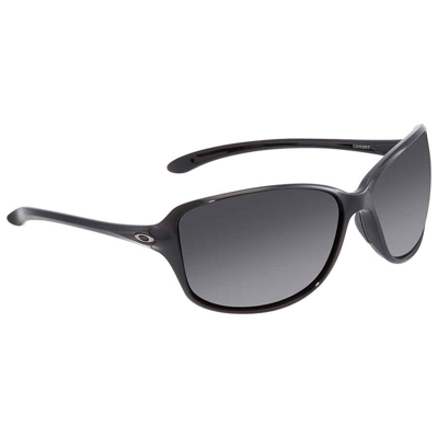 Shop Oakley Cohort Gray Gradient Polarized Wrap Ladies Sunglasses Oo9301 930104 61 In Black,grey