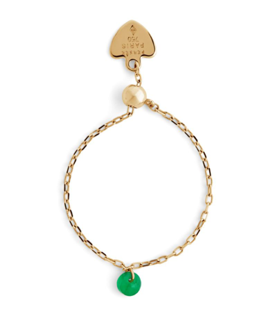 Shop Persée Yellow Gold And Emerald Chain Ring