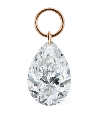 Shop Maria Tash Pear Floating Diamond Charm (4mm) In Rose Gold
