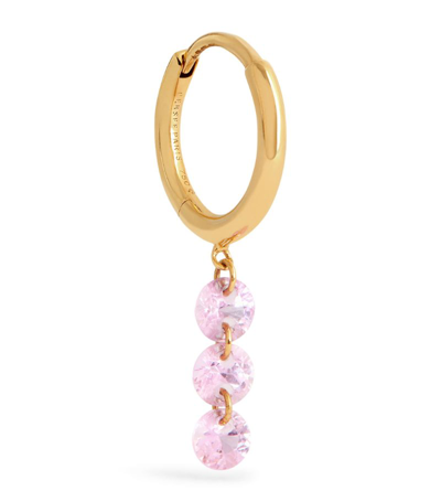Shop Persée Yellow Gold And Sapphire Single Earring In Pink
