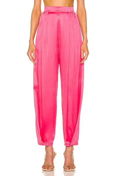 Shop Nué Thalia Silk Trousers In Rose Pink