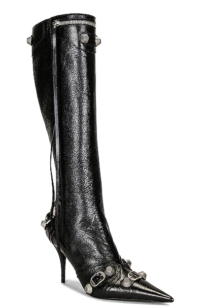 Shop Balenciaga Cagole Boots In Black & Palladium