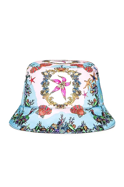 Shop Versace Reversible Tresor De La Mer Bucket Hat In Giallo & Multicolor