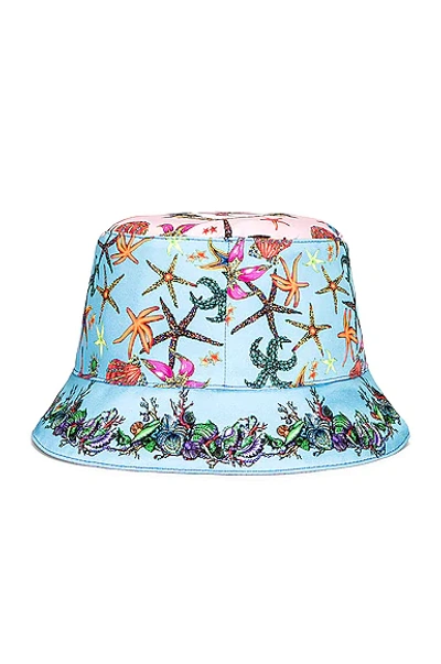 Shop Versace Reversible Tresor De La Mer Bucket Hat In Giallo & Multicolor