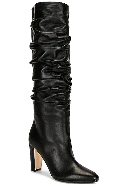 Shop Manolo Blahnik Leather Calassohi 90 Boot In Black