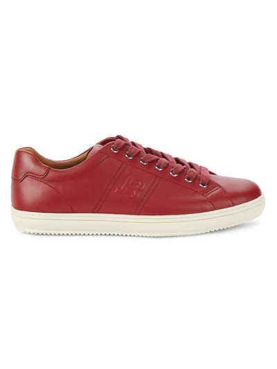 Shop Bally Men's Orivel Leather Sneakers In Red