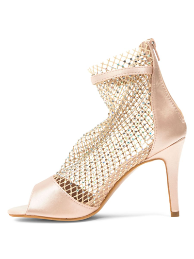 Shop Chic By Lady Couture Women's Ariana Mesh & Satin Sandals In Champagne