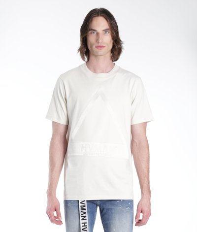 Shop Hvman Chosen To Prevail Novelty Tee Oversized Triangle Embroidery In White