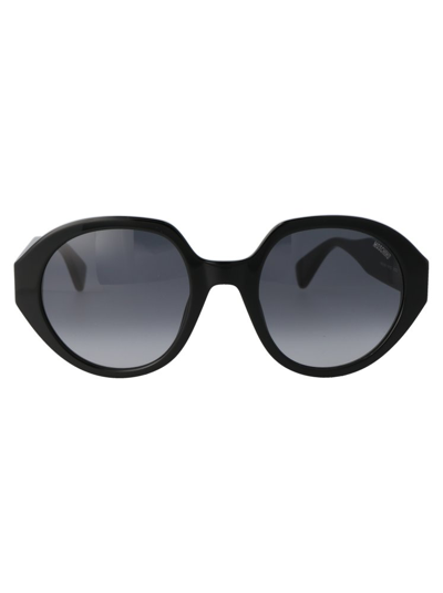 Shop Moschino Eyewear Round Frame Sunglasses In Black