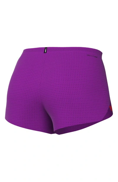 Shop Nike Aeroswift Recycled Polyester Running Shorts In Vivid Purple/ Bright Crimson