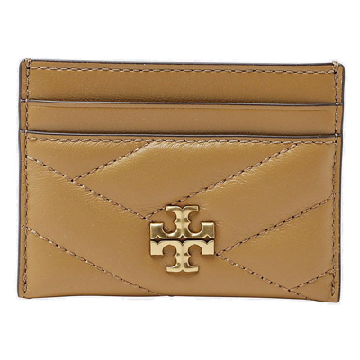 Shop Tory Burch Kira Chevron Quilted Cardholder In Brown