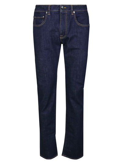 Shop Etro Logo Patch Slim Fit Jeans In Navy