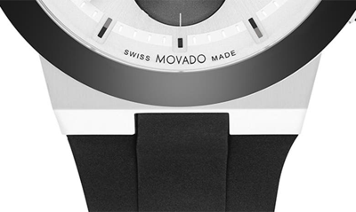 Shop Movado Bold Fusion Chronograph Silicone Strap Watch, 44mm In Silver / Black