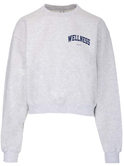 Shop Sporty And Rich Sporty & Rich Wellness Ivy Cropped Crewneck Sweatshirt In Grey