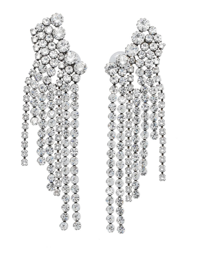 Shop Isabel Marant Crystal Drop Earrings In Silver