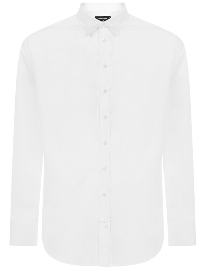 Shop Dsquared2 Curved Hem Buttoned Shirt In White