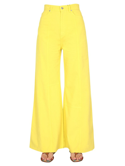 Shop Etro High Waisted Wide Leg Jeans In Yellow
