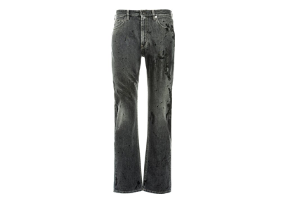 Shop Just Cavalli Stained Effect Wide Leg Jeans In Black