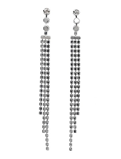 Shop Isabel Marant Embellished Drop Earrings In Silver