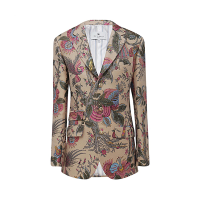 Shop Etro Tree Of Life Jacquard Tailored Blazer In Multi