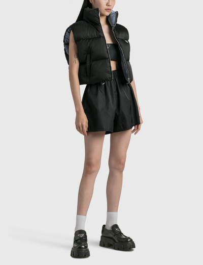 Shop Prada Re-nylon Puffer Vest In Black