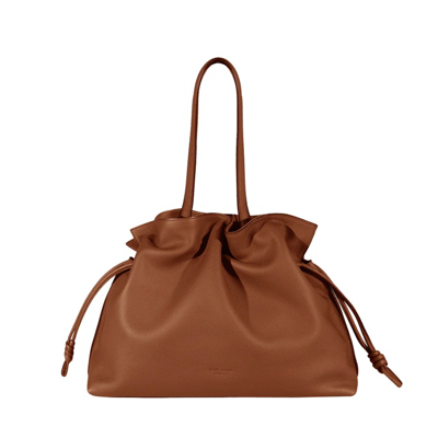 Shop Esin Akan Emma, Tan Leather Tote Bag In Brown