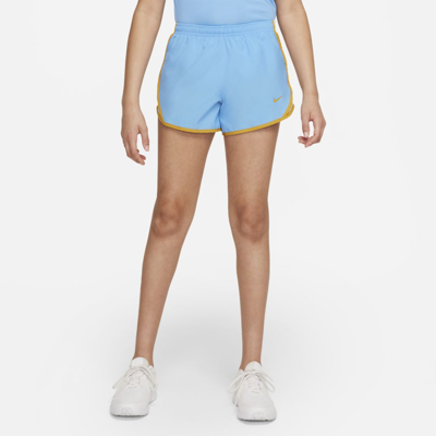 Shop Nike Dri-fit Tempo Big Kids' (girls') Running Shorts In Blue