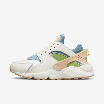 Nike Air Huarache Se Dq0117-100 Womens White Blue Leather Running Shoes 6 Nr6179 In Grey