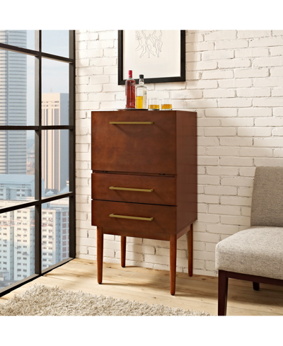 Shop Crosley Everett Spirit Cabinet In Mahogany