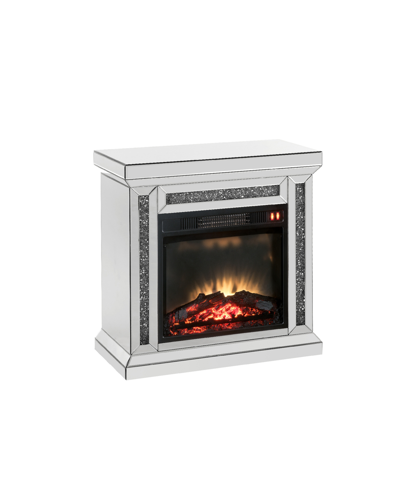 Shop Acme Furniture Noralie Fireplace In Mirrored And Faux Diamonds