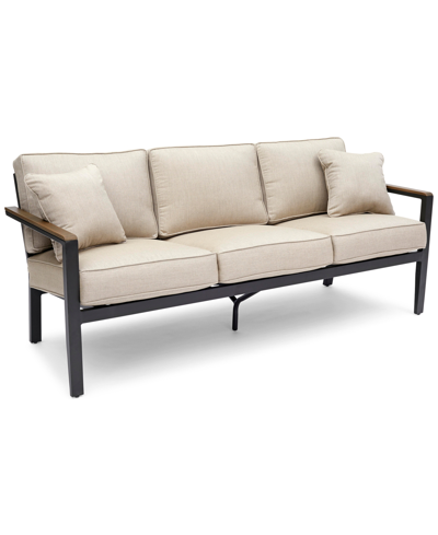 Shop Agio Stockholm Outdoor Sofa With Outdoor Cushions, Created For Macy's In Sunbrella Cast Ash