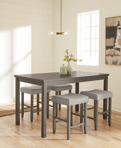 Shop Macy's Closeout! Max Meadows Laminate 5-pc Dining Set (rectangular Gathering Table + 4 Stools) In Light Brown