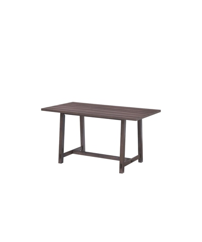 Shop Macy's Closeout! Max Meadows Laminate Counter Height Rectangular Trestle Table In Dark Brown