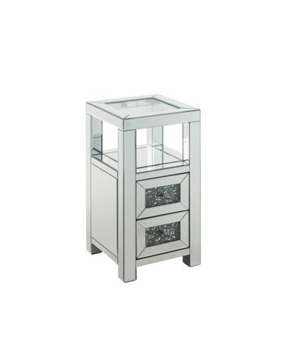Shop Acme Furniture Noralie Accent Table In Clear Glass With Mirrored And Faux Diamo