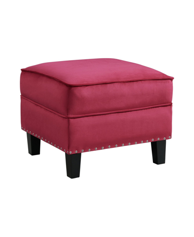 Shop Picket House Furnishings Teagan Ottoman In Red