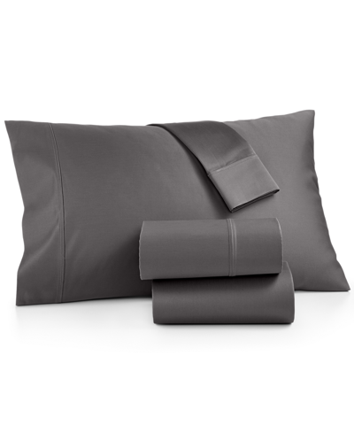 Shop Aq Textiles Bergen House 100% Certified Egyptian Cotton 1000 Thread Count 4 Pc. Sheet Set, Full In Dark Grey