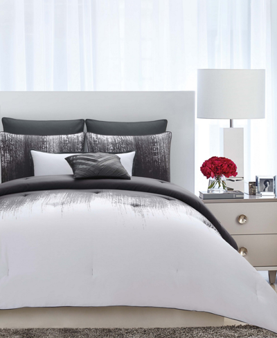 Shop Vince Camuto Home Vince Camuto Lyon Full/queen 3 Piece Comforter Set In Grey And White