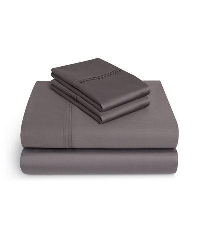 Vivendi 4 Piece Sheet Set, Queen In Charcoal