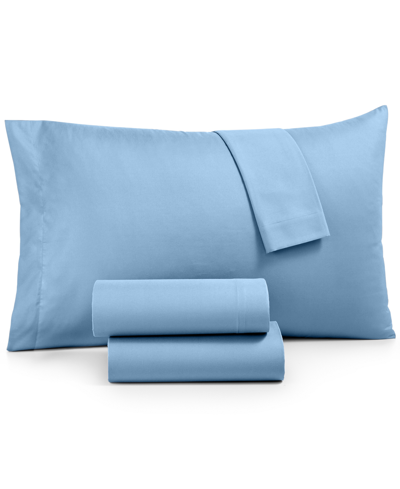Shop Sanders Microfiber 4 Pc. Sheet Set, Queen, Created For Macy's In Light Blue