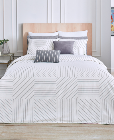 Shop Lacoste Home Guethary Duvet Cover Set, Twin/twin Xl In White